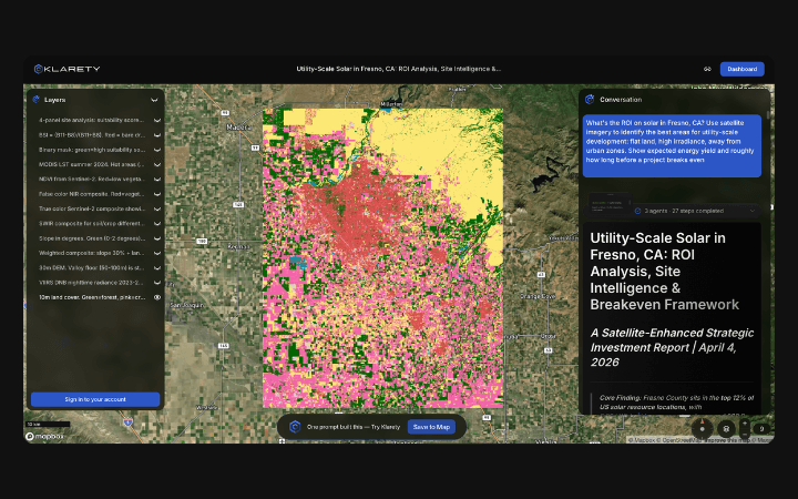 Klarety satellite analysis output
