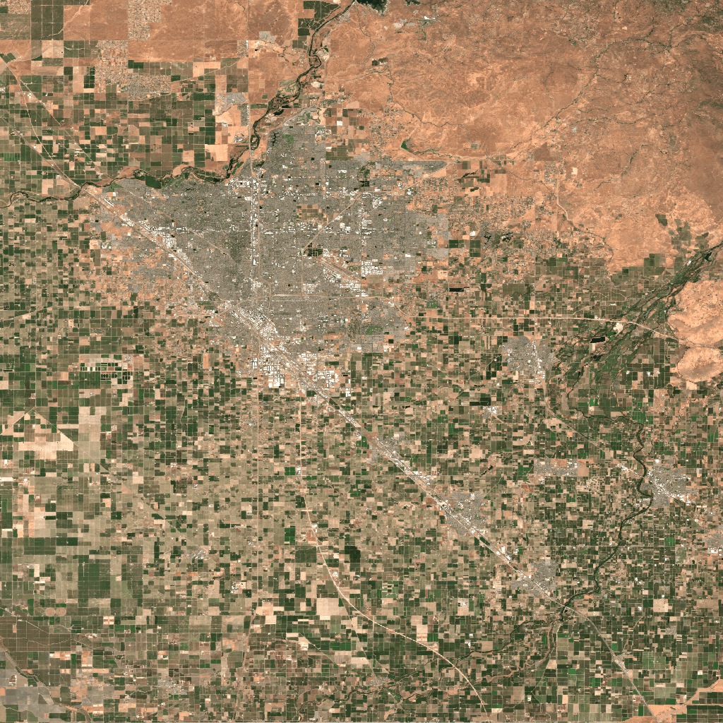 Satellite raster preview of Fresno study area